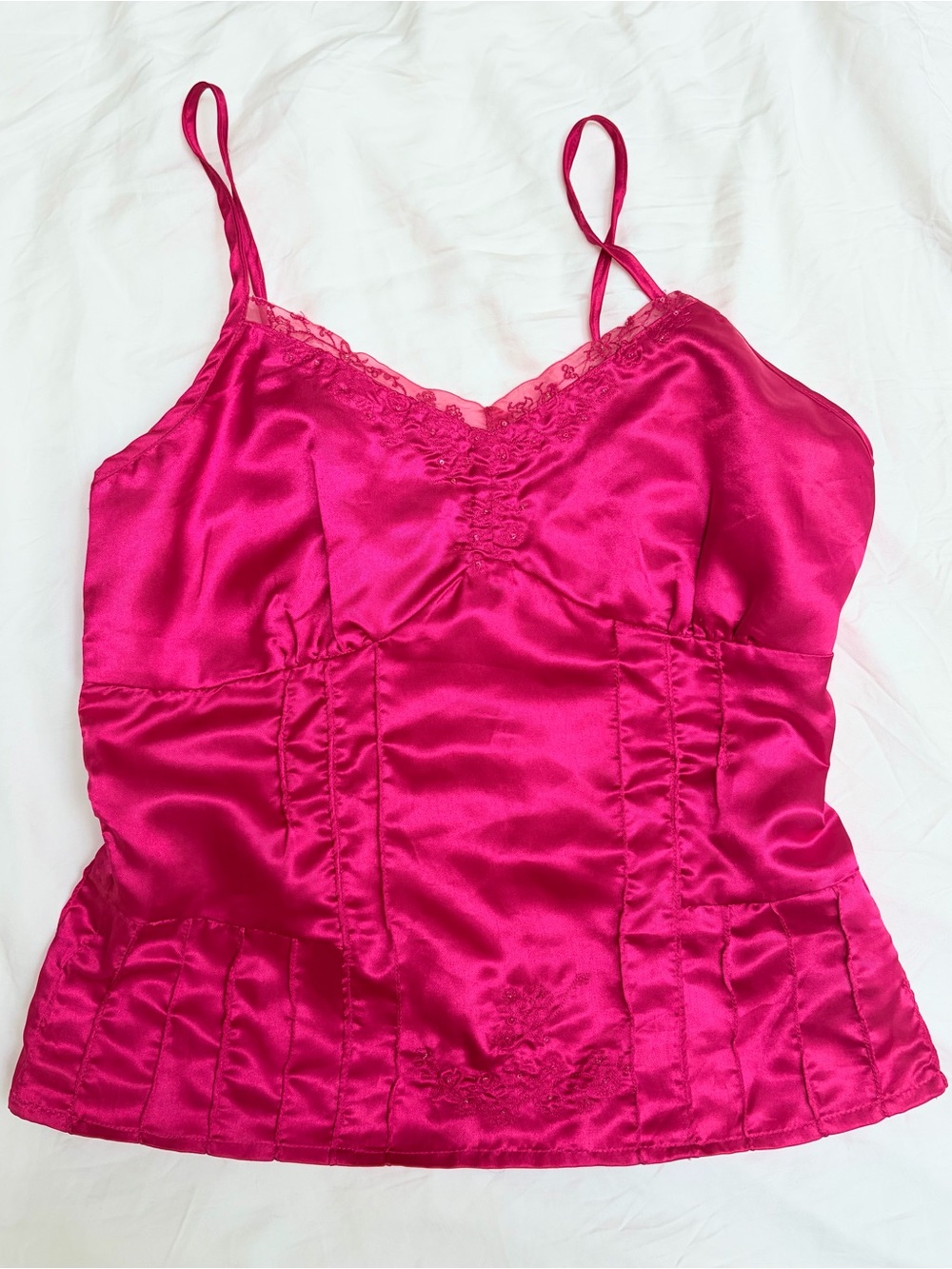 Vintage Satin Lace-Trim Beaded FairyTop